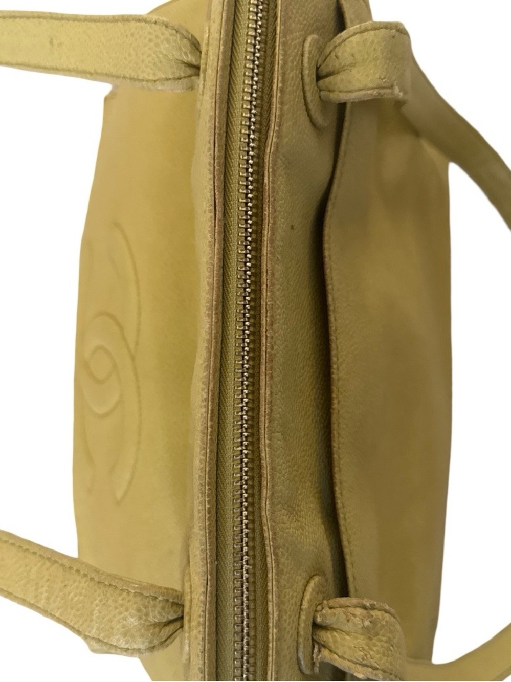 CHANEL CC Caviar Leather Zip Tote Shoulder Gold Beige Large - Picture 10 of 16